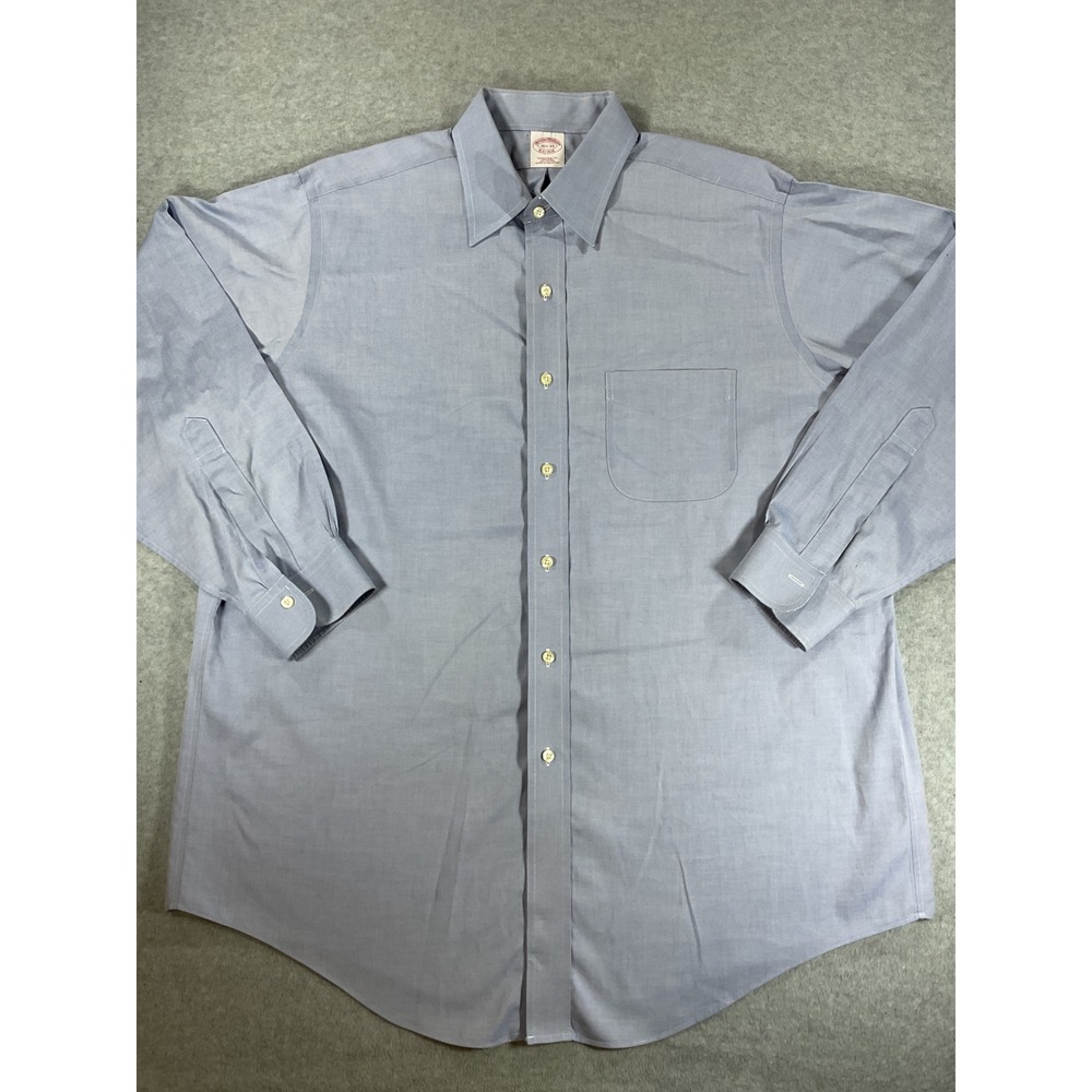 Brooks Brothers Traditional Fit Non-Iron Blue Oxford Dress Shirt 16.5 33 2954